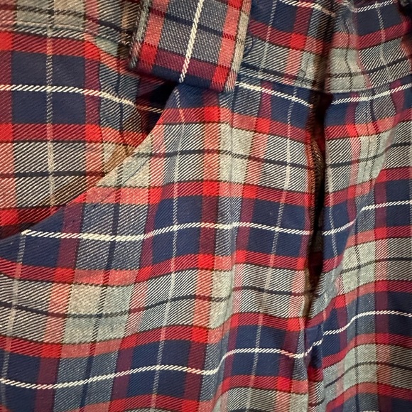 Men's 70's Vintage Sears Put on Shop Flare Bell bottom Leg Red/Blue Plaid Sz 28 - Picture 5 of 6